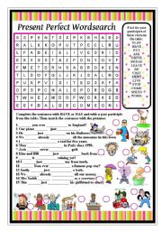 PRESENT PERFECT WORDSEARCH