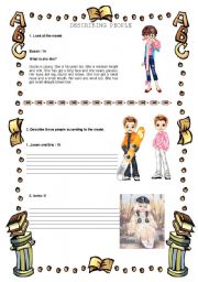 English Worksheet: DESCRIBING PEOPLE (11-08-08)