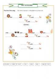 English Worksheet: Song 2 :  head and shoulders  11.08.08