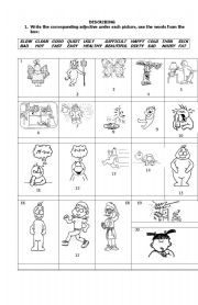 English Worksheet: Adjectives