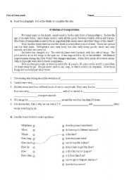 English Worksheet: Reading 