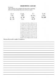 English Worksheet: Adjectives A Go Go
