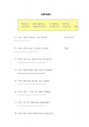 English worksheet: Adverbs