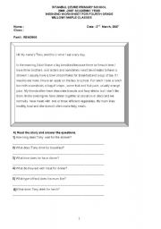 English Worksheet: reading and writing