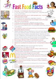 English Worksheet: Fast Food Facts