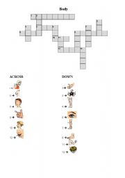 English worksheet: BODY - CROSSWORDS