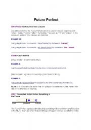 English Worksheet: FUTURE PERFECT