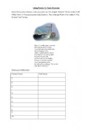 English Worksheet: Using Poems To Teach Tenses