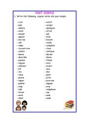 English Worksheet: Regular verbs, past simple