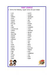 Regular verbs, past simple