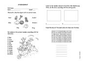 English Worksheet: Evaluation About several Basic Topics