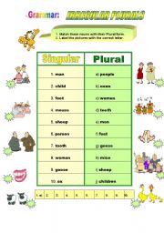 English Worksheet: Irregular Plurals