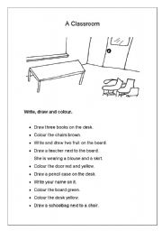 English Worksheet: Starters/movers: A classroom