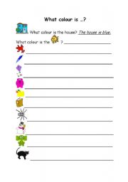 English worksheet: What colour is ...?