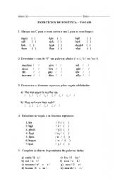 English worksheet: PHONETIC ACTIVITIES