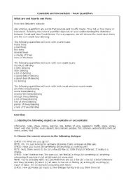 English Worksheet: Exercises for countables