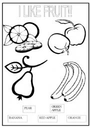 English worksheet: I like fruit!