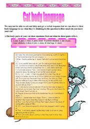 English Worksheet: Cat body language 