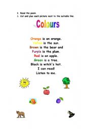 English Worksheet: COLOR POEM  TASK