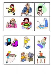 English Worksheet: bingo everyday actions