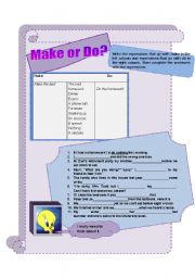 English Worksheet: Make or Do?