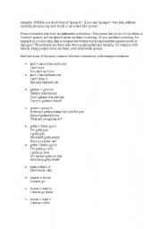 English Worksheet: Contractions