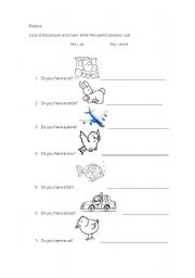 English Worksheet: Do you have a ...?