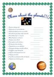 English Worksheet: The planets