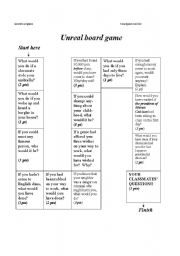 English Worksheet: Unreal Board Game 3rd Conditional