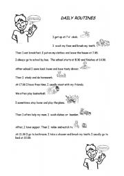 English Worksheet: Daily routines