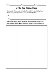 English Worksheet: Little Red Riding Hood