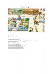 English Worksheet: Grocery shopping