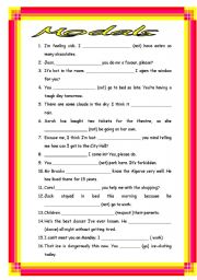 English Worksheet: modals review. GRAMMAR WORKSHEET 18