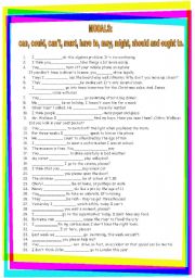 English Worksheet: modals review. GRAMMAR WORKSHEET 19