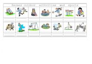 English worksheet: Recess outdoor activities and sports 1