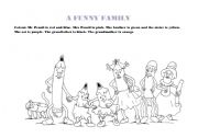 English Worksheet: A funny family