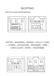 English Worksheet: shopping