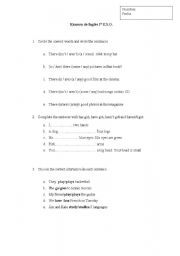 English worksheet: several exercices