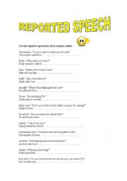 English Worksheet: RPORTED SPEECH