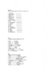 English worksheet: To be