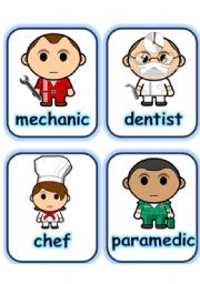 English Worksheet: FLASHCARD SET 8 -  JOBS -PART 1 OF 3 (13.08.08)