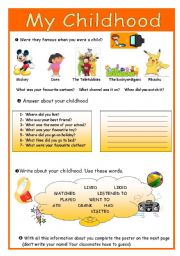 English Worksheet: My childhood 