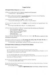 English Worksheet: Present Perfect - grammar summary