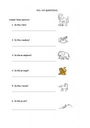 English worksheet: YES / NO QUESTIONS