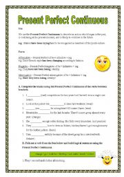 English Worksheet: Present Perfect Continuous