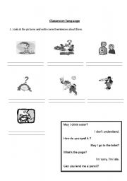 English worksheet: Classroom Language