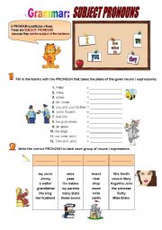 English Worksheet: Subject Pronouns