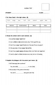 English Worksheet: How many- how much