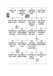 English Worksheet: Gerunds and Infinitives Board Game