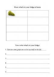 English Worksheet: Practice Countable / Uncountables with food in the Fridge